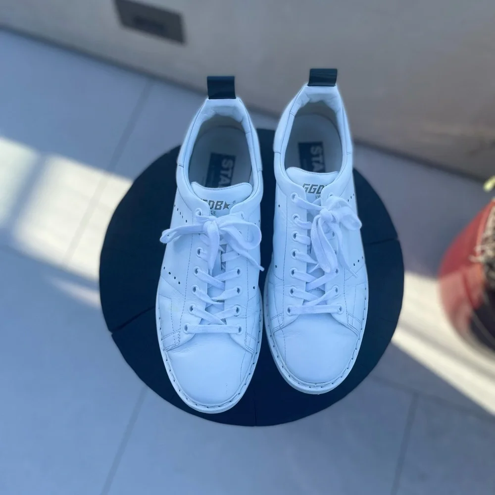 golden goose starter sneakers in all white leather - Picture 12 of 16